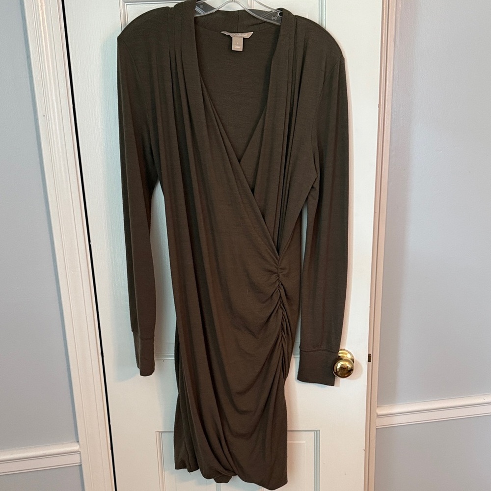 Olive Green Wrap Dress
